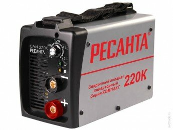 Инверторный сварочный аппарат Ресанта САИ-220К (компакт) Напряжение 220 В. Диапазон сварочного тока 10/220 A. Диаметр электрода 5,0 мм. Вес 4,5 кг