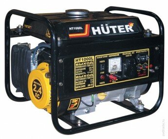 Электрогенератор Huter НТ1000L Портативный бензиновый электрогенератор HUTER HT1000L мощностью 1 кВт предназначен в качестве резервного источника электроснабжения. 