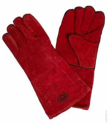 Перчатки ADA GLOVES Перчатки ADA GLOVES спилковые, пятипалые, с флисовой подкладкой. Выполнены из однородного материал толщиной 1,3 мм, окрашенные в красный цвет.