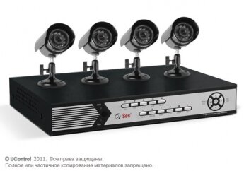 Комплект видеонаблюдения UControl Старт 4S Базовое решение для дома и дачи на 4 камеры с возможностью просмотра через Интернет